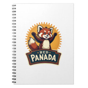 Vintage Dabbing Roter Panda Retro Tier Grafik 2 Notizblock