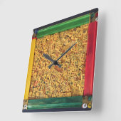 Vintage Dachdeckenhalterung Quadratische Wanduhr (Winkel)