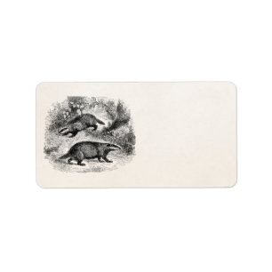 Vintage Dachs 1800s Dachs-Illustration Adressaufkleber