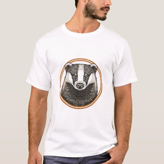 Vintage-Dachs-Abzeichen T-Shirt (Vorderseite)
