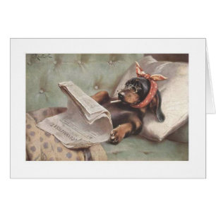 Vintage - Dachshund auf dem Sofa,