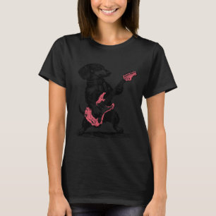 Vintage-Dachshund-Dackel spielt Gitarre T-Shirt