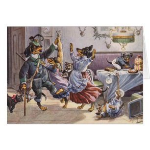 Vintage - Dachshund-Familie,