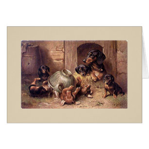 Vintage - Dachshund-Familie,