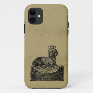 Vintage-Dachshund-Hundzeichnung im Shabby-Chic-Sti Case-Mate iPhone Hülle