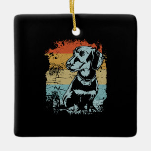 Vintage Dachshund Keramikornament