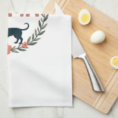 Vintage Dachshund Mama Floral Dog Lover Vector Des Geschirrtuch (Viertel Falte)