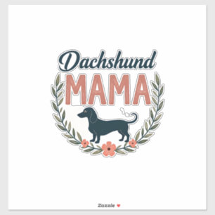 Vintage Dachshund Mama Floral Hunde Liebhaber Vekt Aufkleber