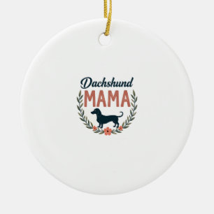 Vintage Dachshund Mama Floral Hundeliebhaber Vekto Keramik Ornament