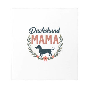 Vintage Dachshund Mama Floral Hundeliebhaber Vekto Notizblock
