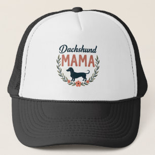 Vintage Dachshund Mama Floral Hundeliebhaber Vekto Truckerkappe