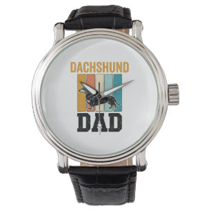Vintage Dachshund Papa Hunde Liebhaber Vektor Desi Armbanduhr