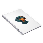 Vintage Dachshund Portrait Art Retro Dog Illustrat Notizblock (Rechte Seite)