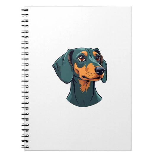 Vintage Dachshund Portrait Art Retro Dog Illustrat Notizblock (Vorderseite)