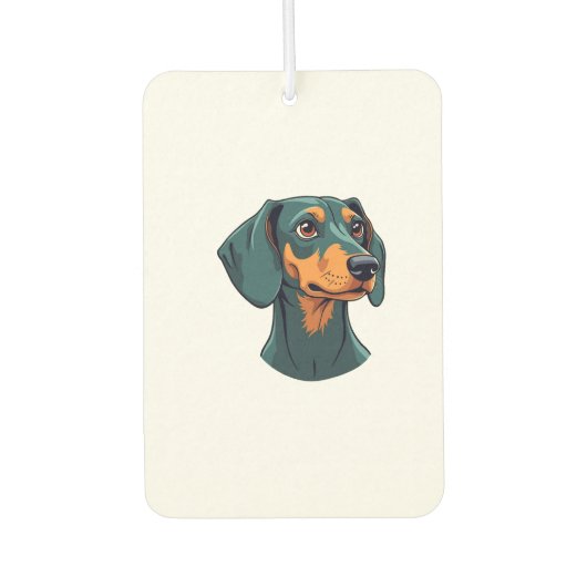 Vintage-Dachshund-Porträtkunst Retro-Hund-Illustra Autolufterfrischer (Vorderseite)