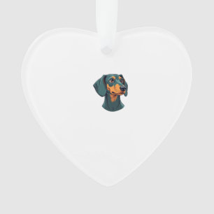 Vintage-Dachshund-Porträtkunst Retro-Hund-Illustra Ornament