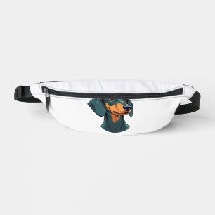 Vintage-Dachshund-Porträtkunst Retro-Hundeillustra Bauchtasche