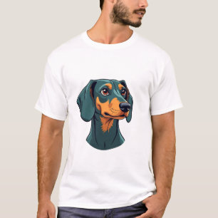 Vintage-Dachshund-Porträtkunst Retro-Hundeillustra T-Shirt