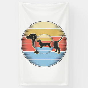 Vintage-Dachshund-Retro-Sonnenuntergang-Hund-Shirt Banner