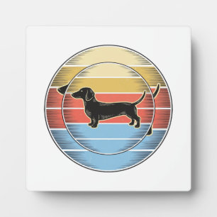 Vintage Dachshund Retro Sonnenuntergang Hund Shirt Fotoplatte