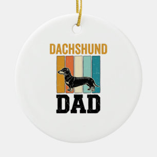 Vintage-Dachshund-Vater-Hundefan-Vector-Design_1 Keramik Ornament