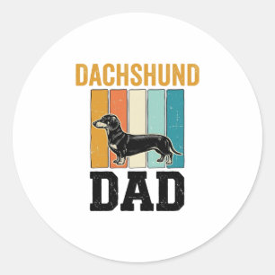 Vintage-Dachshund-Vater-Hundefan-Vector-Design_1 Runder Aufkleber