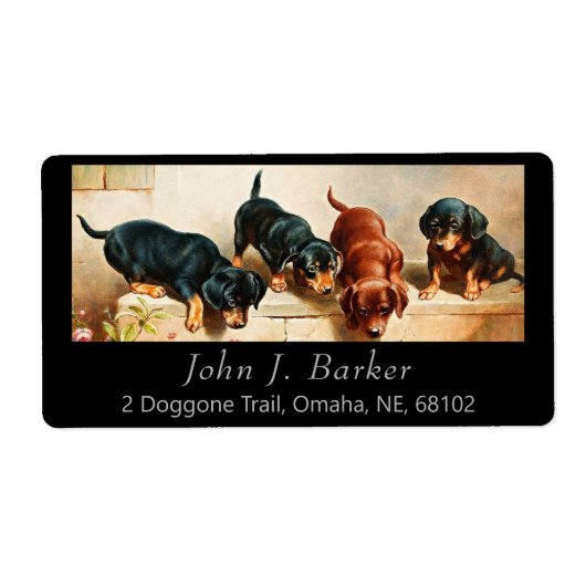 Vintage Dackel Dackel Welpen (Vorne)