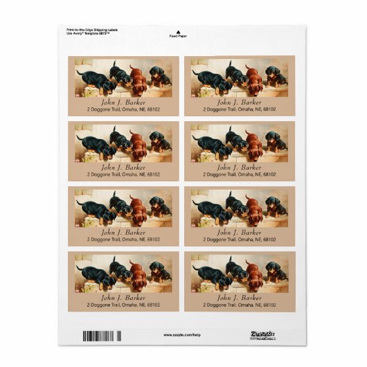 Vintage Dackel Dackel Welpen (Vorne)