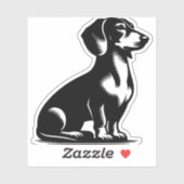 Vintage Dackel für klassische Jagdhunde Zeichnend Aufkleber (Blatt)