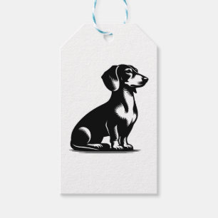 Vintage Dackel für klassische Jagdhunde Zeichnend  Geschenkanhänger