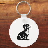 Vintage Dackel für klassische Jagdhunde Zeichnend Schlüsselanhänger (Vorderseite)