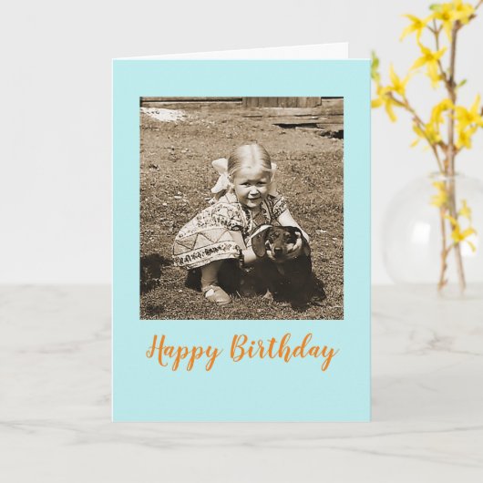 Vintage Dackel Geburtstag Karte (Gelbe Blume)