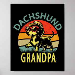 Vintage Dackel Großvater Vatertag Poster