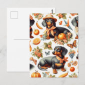 Vintage Dackel nahtlos Postkarte (Vorne/Hinten)