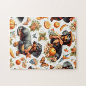 Vintage Dackel nahtlos Puzzle (Horizontal)