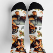 Vintage Dackel nahtlos Socken (Oben)