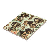 Vintage Dackel Nahtlose Malerei Fliese (Seite)