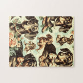 Vintage Dackel Nahtlose Malerei Puzzle (Horizontal)