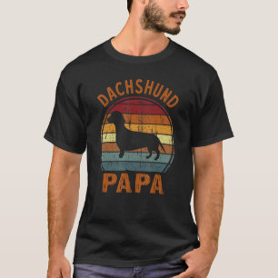 Vintage Dackel Papa Würstchen Dackel Dog Papa fath T-Shirt