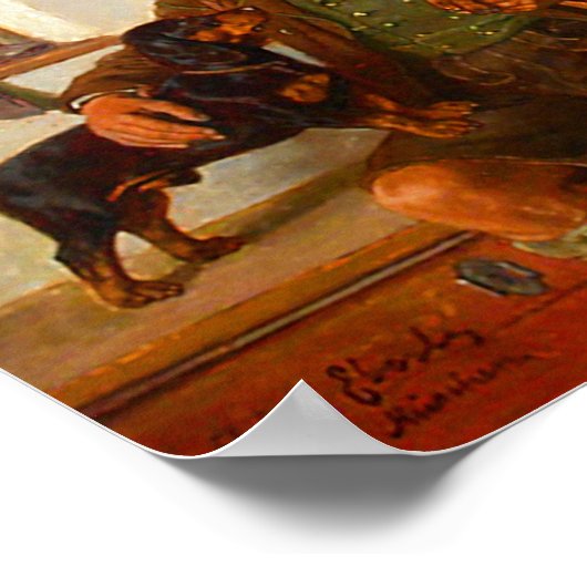 Vintage Dackeln Poster (Ecke)