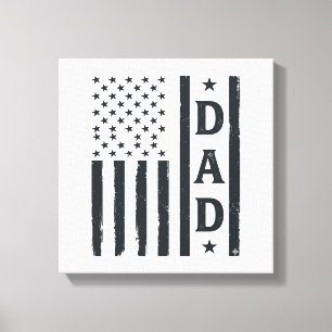 Vintage Dad Amerikanische Flagge Vektor Design_1 Leinwanddruck