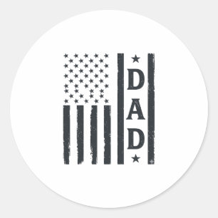 Vintage Dad Amerikanische Flagge Vektor Design_1 Runder Aufkleber