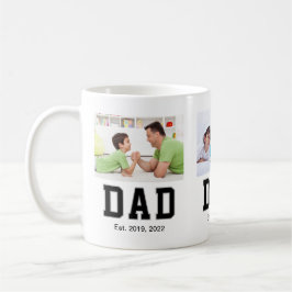 Vintage Dad Established Black Text 3 Photo Kaffeetasse