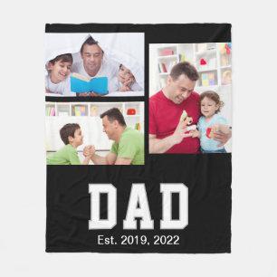 Vintage Dad Established Geschenk Text 3 Foto Fleecedecke