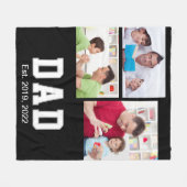 Vintage Dad Established Geschenk Text 3 Foto Fleecedecke (Vorderseite (Horizontal))