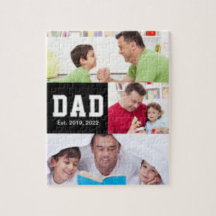 Vintage Dad Established Geschenk Text 3 Foto  Puzzle
