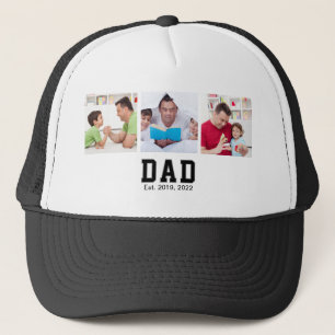 Vintage Dad Established Geschenk Text 3 Foto Truckerkappe