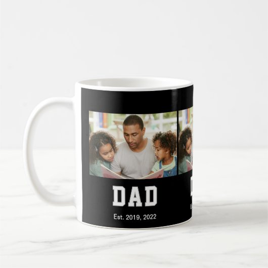 Vintage Dad Established Gift Photo Kaffeetasse (Links)