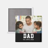 Vintage Dad Established Gift Photo Magnet (Vorderseite/Rückseite)