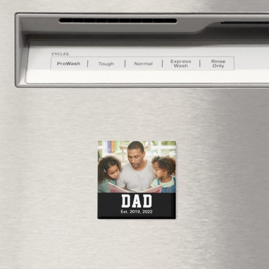 Vintage Dad Established Gift Photo Magnet (In Situ (Geschirrspüler))